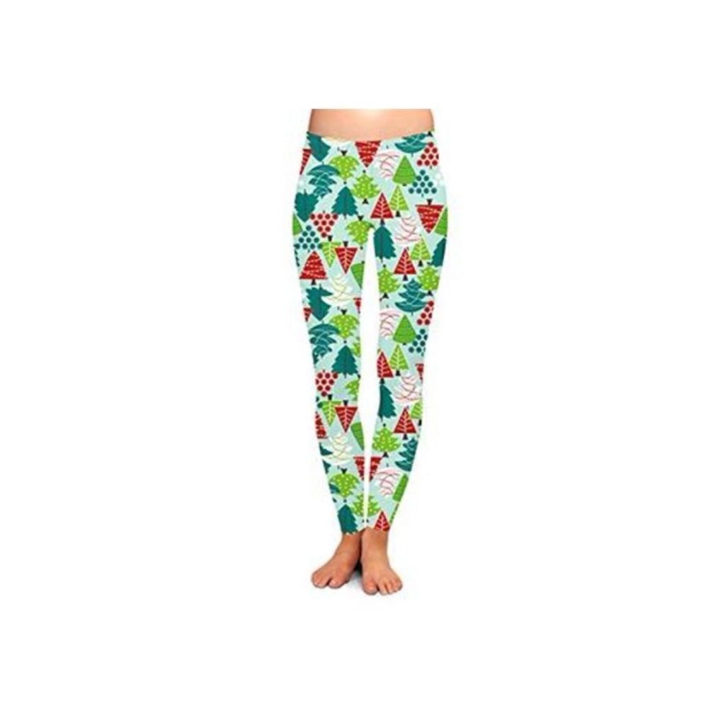 Two Left Feet Women's Standard Holiday Leggings, Treemendous, Small/Medium